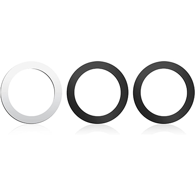 Andobil 磁気ワイヤレス充電対応キット MagSafe対応メタルリング スマホホルダー 車 車載ホルダー用 メタルリング iPhone 13/13 Pro/13 mini/13 Pro Max/12/12 mini/12 Pro/12 Pro Max対応 Samsung Galaxy対応 3枚入り ブラック*2・シルバー*1